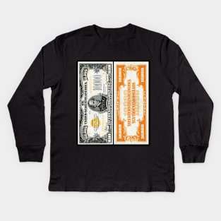 $10,000 Bill Kids Long Sleeve T-Shirt